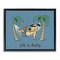 Stupell Industries Tropical Dog on Hammock Framed Floater Canvas Wall Art Design by LIR